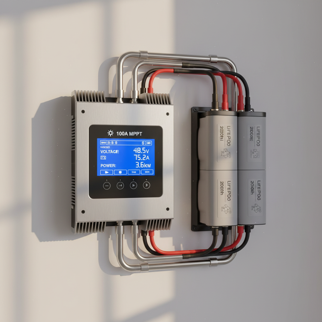 High-end MPPT solar charge controller installed in a Lagos residence